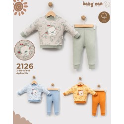 BABYCAN 2126 APLİKELİ AYI 2Lİ TAKIM