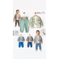 BABYHEY 106 ÇİZGİLİ AYILI 3LÜ TAKIM