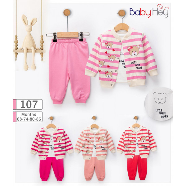 BABYHEY 107 ÇİZGİLİ 3LÜ TAKIM
