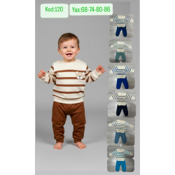 BABYHEY ÇİZGİLİ AYILI TAKIM