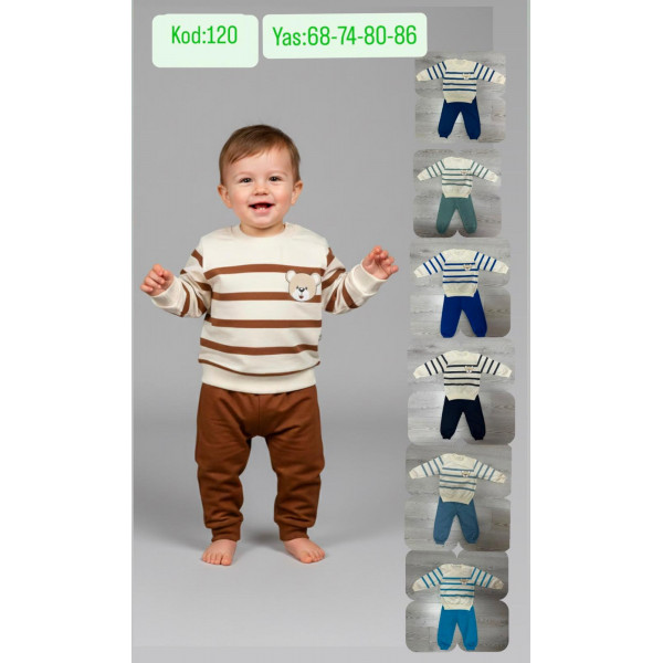 BABYHEY ÇİZGİLİ AYILI TAKIM
