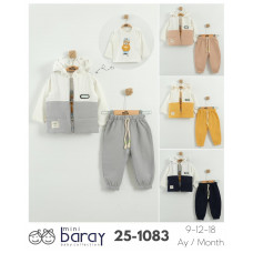 BARAY 1083 MÜSLIN YELEKLI ERKEK ÜÇLÜ  9-12-18 AY