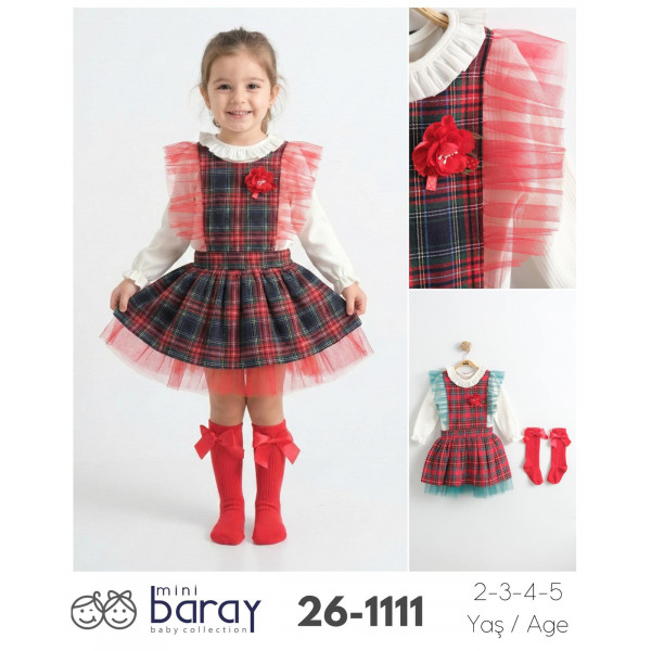 BARAY 1111 EKOSE JİLE ELBİSE 2-5 YAŞ