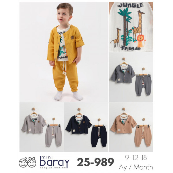 BARAY 989 MÜSLIN ÜÇLÜ ERKEK TK 9-12-18 AY