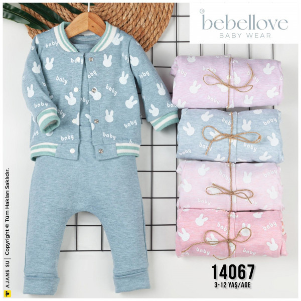 BEBELLOVE 14067 TAVŞAN HIRKA 3LÜ KIZ TAKIM