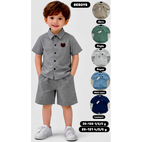 BEBOYS 26121 KETEN ŞORTLU TAKIM 4-6 YAŞ