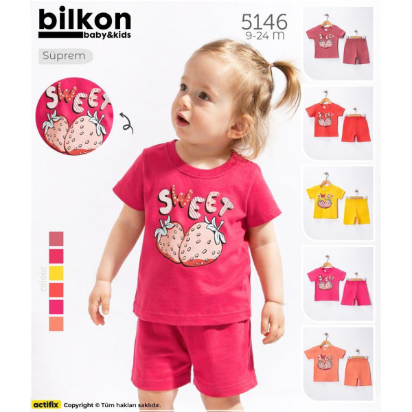 BILKON 5146 5153 YAZLIK ŞORTLU TAKIM 
74-80-86-92