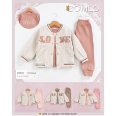 BOMLO 90041 LOVE NAKIŞLI CEKET 3LÜ TAKIM