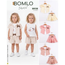 BOMLO 90136 TAŞ BASKILI GÖMLEK 3LÜ TAKIM KIZ YAZ