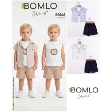 BOMLO 90148 DREAMS DAY ETİKETLİ GÖMLEK 3LÜ TAKIM ERKEK YAZ