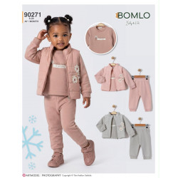 BOMLO 90271 FLOWERS GIRLS YELEKLI ÜÇLÜ TKM