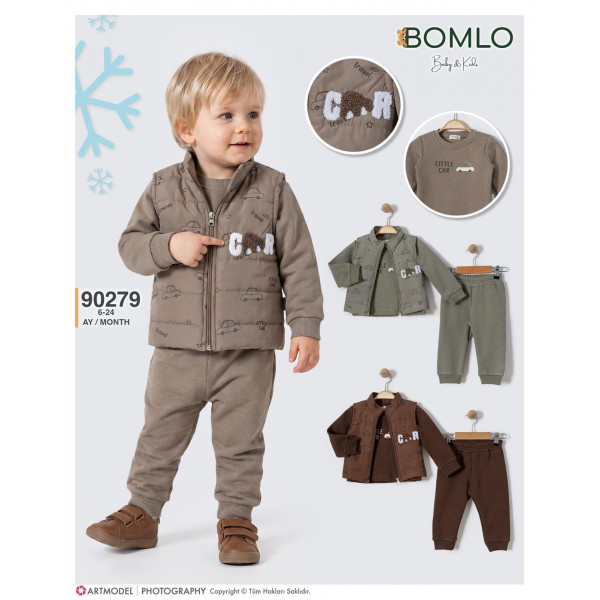BOMLO 90279 LITTLE CAR YELEK ÜÇLÜ TK