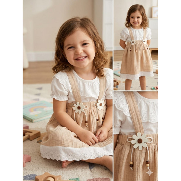CANKUŞ 0542 1-3 YAŞ MÜSLİN YAZLIK ELBİSE