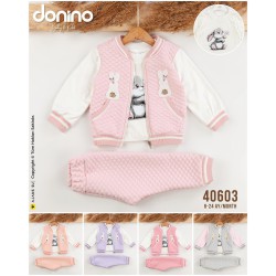 DONINO 40603 KAPITONE TAVŞAN HIRLA 3LÜ KIZ TAKIM