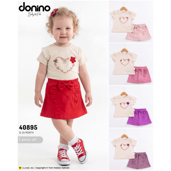 DONINO 40895 FIYONK KALP SÜZENE 2LI KIZ TAKIM YAZ
