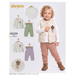 DONINO 90229 ÇIÇEKLI YELEKLI ÜÇLÜ TAKIM
