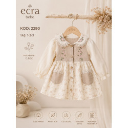 ECRA 2290 YAKALI MUSLIN ELBISE 
