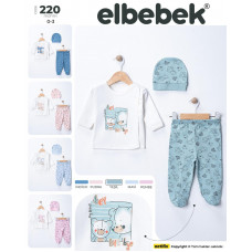 ELBEBEK 220 ŞAPKALI PATIKLI ELDIVENLI  TAKIM