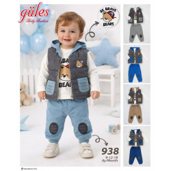 GÜLES 938 YELEKLİ 3LÜ ERKEK TKM
