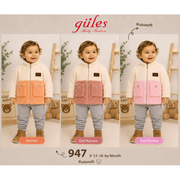 GÜLES 947 KUZU KIZ CEPLI TAKIM 9-12-18 AY
