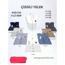 GÜNSAN 0510 ÇIZGILI ERKEK YELEK X4