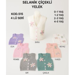 GÜNSAN 0515 ÇİÇEKLİ YELEK X4