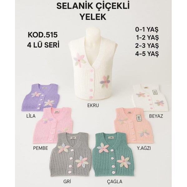 GÜNSAN 0515 ÇIÇEKLI YELEK X4