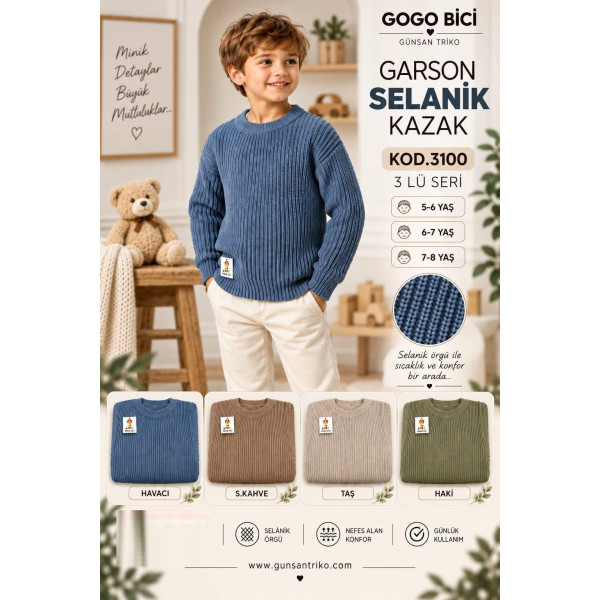 GÜNSAN 3009 SELANIK TRIKO KAZAK X4