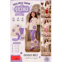 GÜNSAN 6468 TOZLUKLU ÇIÇEKLI TRIKO KIZ TAKIM