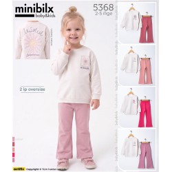 MINIBILX 5368 2,5 YAŞ ARKA ÖN BASKILI KIZ TAKIMI