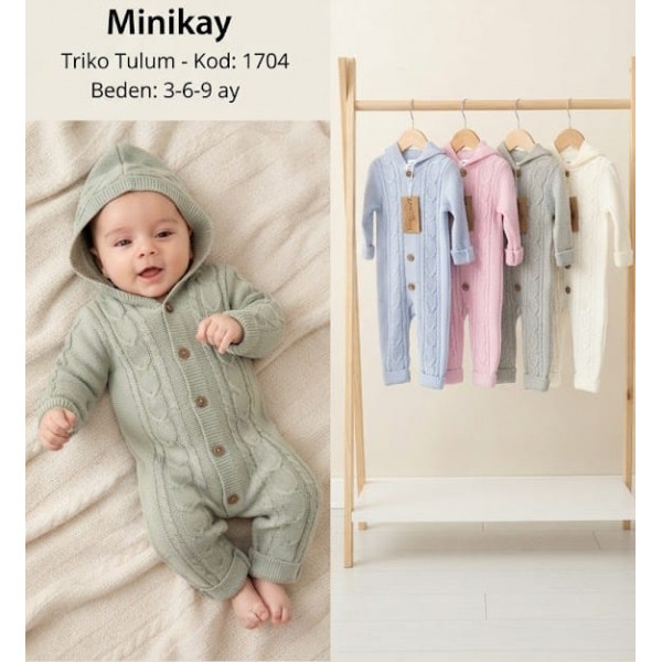MINIKAY 1704 1708 ÖRGÜ KAPŞONLU TULUM