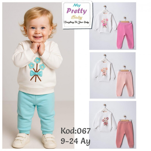 MYPRETY 067 ÇİÇEKLİ PENYE KIZ TAKIM