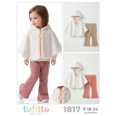 TUFITTO 1817 PELUŞ PELERIN 3LÜ KIZ TAKIM