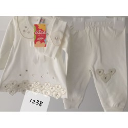 ÖZCE 1238 KALP APLIKE ELBİSE TAKIM